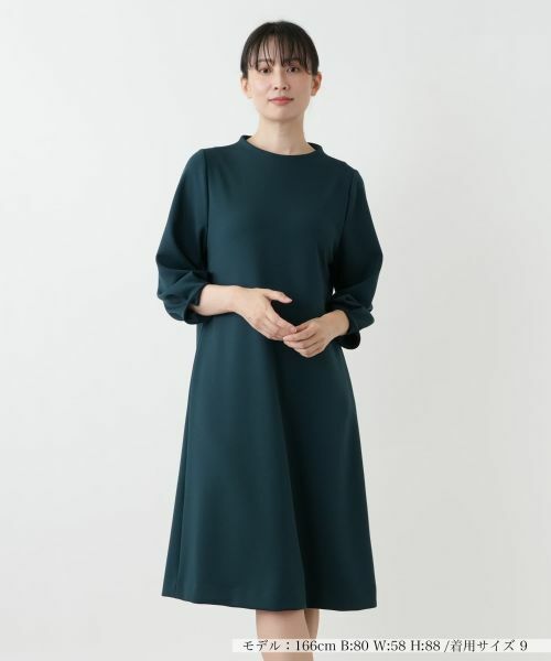 Leilian / レリアン ドレス | フレアワンピース【Leilian WHITE LABEL】(ダークグリーン)
