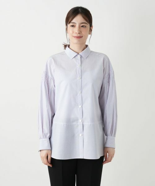 Leilian / レリアン シャツ・ブラウス | ストライプ切替ブラウス【MUSE BY ROCHAS Premiere】 | 詳細4