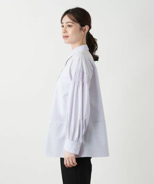 Leilian / レリアン シャツ・ブラウス | ストライプ切替ブラウス【MUSE BY ROCHAS Premiere】 | 詳細5