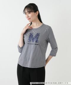 Leilian / レリアン カットソー | 刺繍ボーダーカットソー【MUSE BY ROCHAS Premiere】