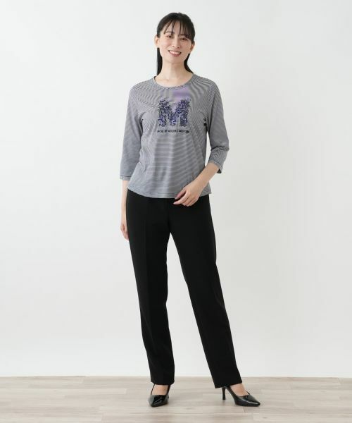 Leilian / レリアン カットソー | 刺繍ボーダーカットソー【MUSE BY ROCHAS Premiere】 | 詳細4