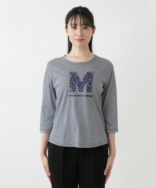 Leilian / レリアン カットソー | 刺繍ボーダーカットソー【MUSE BY ROCHAS Premiere】 | 詳細7