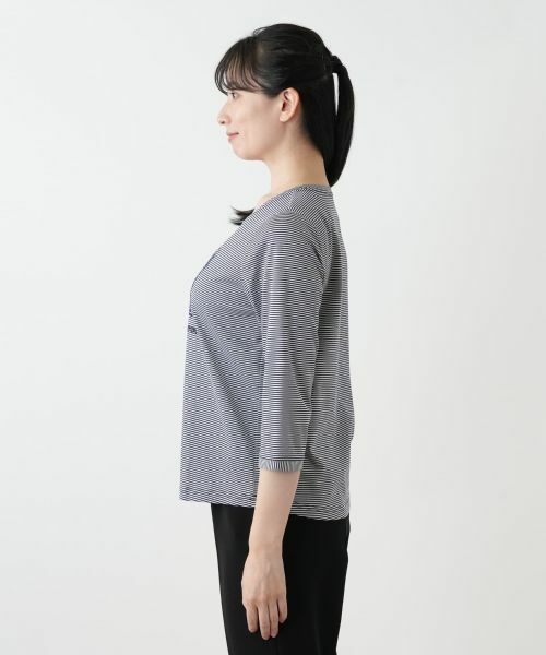 Leilian / レリアン カットソー | 刺繍ボーダーカットソー【MUSE BY ROCHAS Premiere】 | 詳細8