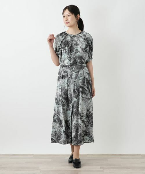 Leilian / レリアン ミニ・ひざ丈スカート | プリントフレアスカート | 詳細1