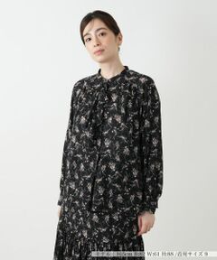 Leilian / レリアン シャツ・ブラウス | フラワー柄ボウタイブラウス