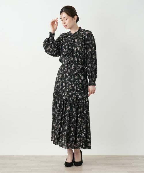 Leilian / レリアン シャツ・ブラウス | フラワー柄ボウタイブラウス | 詳細1