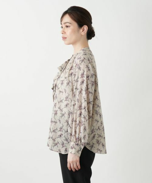 Leilian / レリアン シャツ・ブラウス | フラワー柄ボウタイブラウス | 詳細8