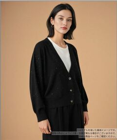 Leilian / レリアン カーディガン・ボレロ | スパンコールカーディガン
