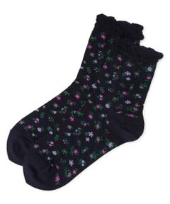 Leilian / レリアン ソックス | 小花柄ショートソックス
