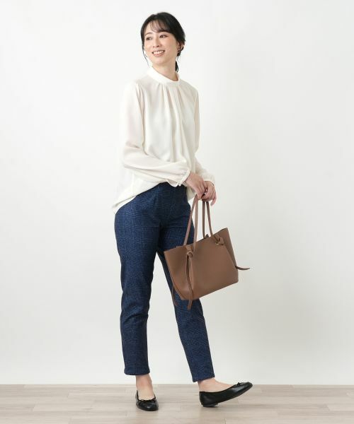 Leilian / レリアン その他パンツ | 【あったか素材】リバーシブルスリムパンツ(ネイビー系)