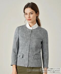 Leilian / レリアン テーラードジャケット | ラメノーカラージャケット