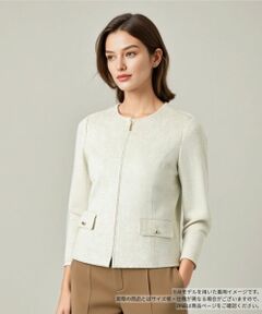 Leilian / レリアン テーラードジャケット | ラメノーカラージャケット