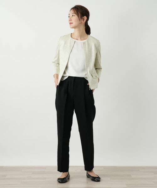 Leilian / レリアン テーラードジャケット | ラメノーカラージャケット | 詳細1