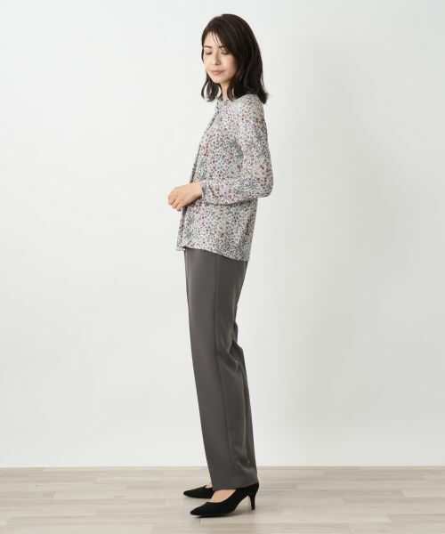 Leilian / レリアン カットソー | 小花柄バンドカラーブラウス【BINDA】 | 詳細2