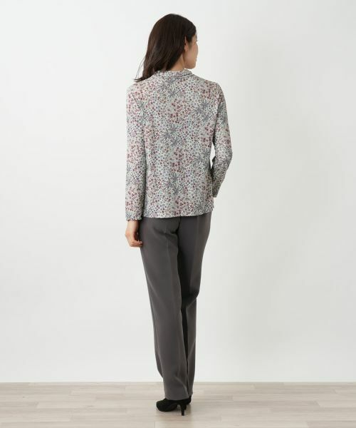 Leilian / レリアン カットソー | 小花柄バンドカラーブラウス【BINDA】 | 詳細3