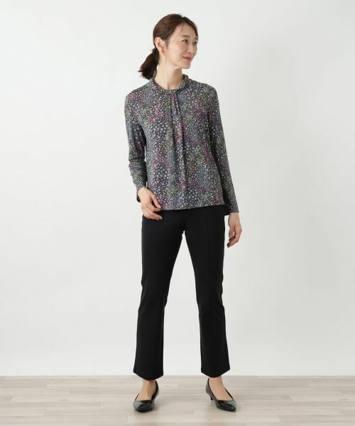 Leilian / レリアン カットソー | 小花柄バンドカラーブラウス【BINDA】 | 詳細4