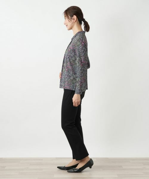 Leilian / レリアン カットソー | 小花柄バンドカラーブラウス【BINDA】 | 詳細5