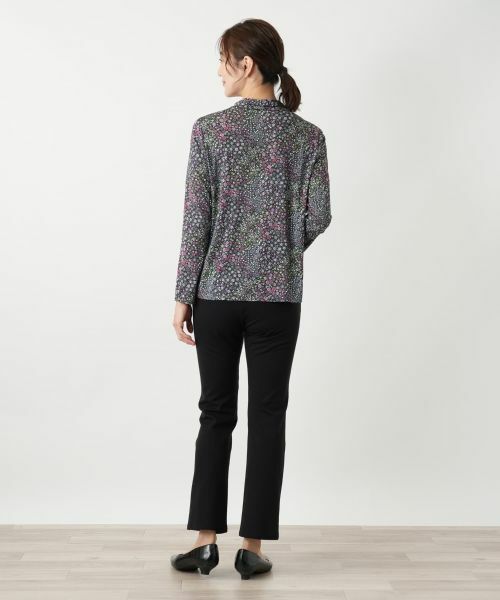 Leilian / レリアン カットソー | 小花柄バンドカラーブラウス【BINDA】 | 詳細6