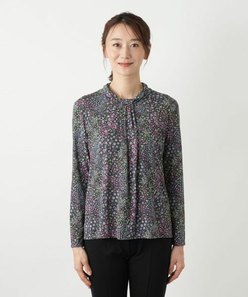 Leilian / レリアン カットソー | 小花柄バンドカラーブラウス【BINDA】 | 詳細7