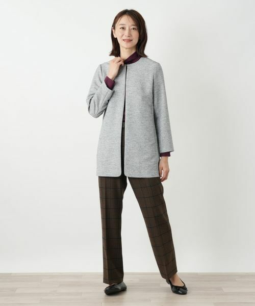 Leilian / レリアン テーラードジャケット | ノーカラーロングジャケット | 詳細1