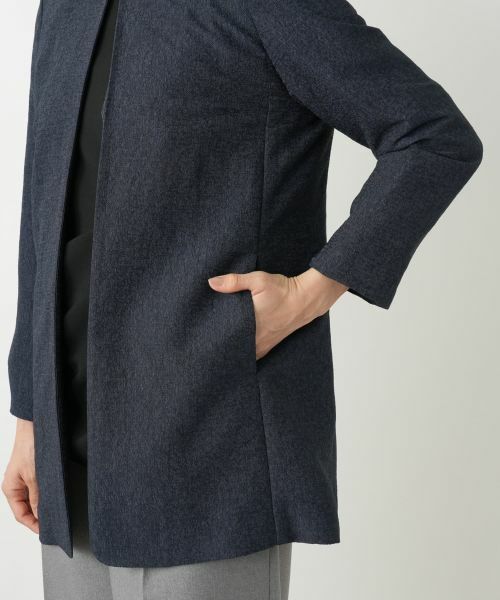 Leilian / レリアン テーラードジャケット | ノーカラーロングジャケット | 詳細14