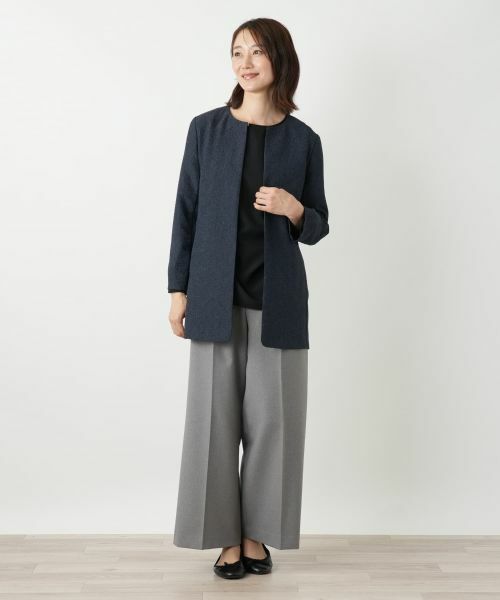 Leilian / レリアン テーラードジャケット | ノーカラーロングジャケット | 詳細4