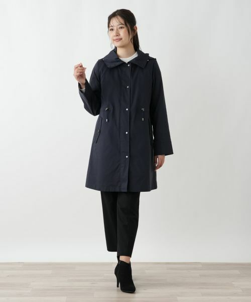 Leilian / レリアン その他アウター | 【はっ水加工素材】中わたフーデッドハーフコート | 詳細1