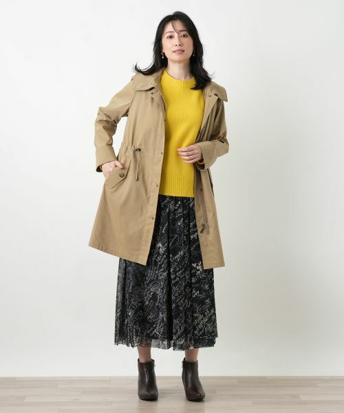 Leilian / レリアン その他アウター | 【はっ水加工素材】中わたフーデッドハーフコート | 詳細7