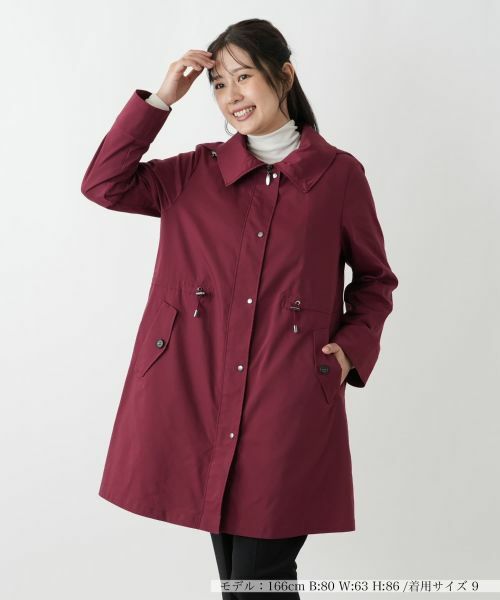 Leilian/レリアン フーデッドハーフコート ボルドー 7(S) Leilian/レリアン フーデッドハーフコート ボルドー 7(S)