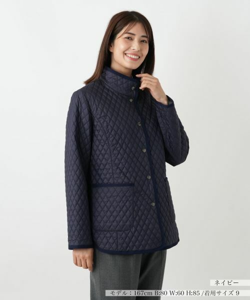 Leilian / レリアン テーラードジャケット | 中わたキルティングジャケット(ネイビー)