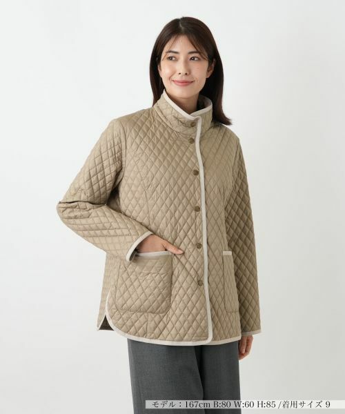 Leilian/レリアン 中わたキルティングジャケット モカ 13(XL) Leilian/レリアン 中わたキルティングジャケット モカ 13(XL)