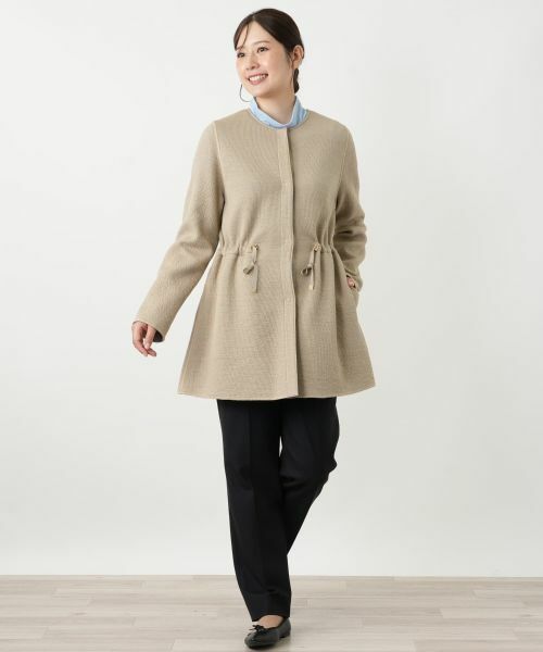 Leilian / レリアン その他アウター | ノーカラー比翼コート | 詳細1