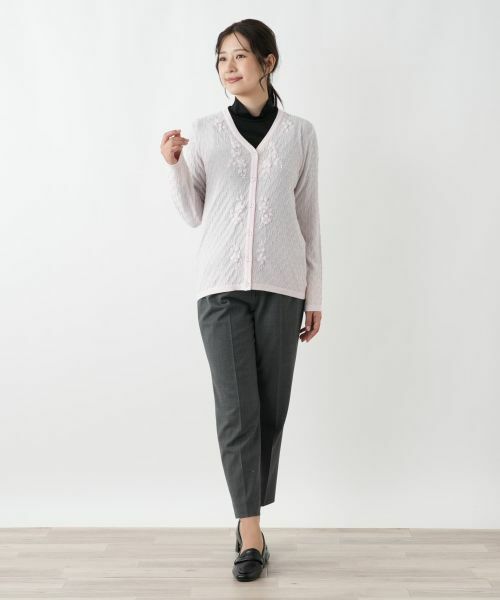 Leilian / レリアン カーディガン・ボレロ | 刺繍Vラインカーディガン【CORSINI & PROTI】 | 詳細4