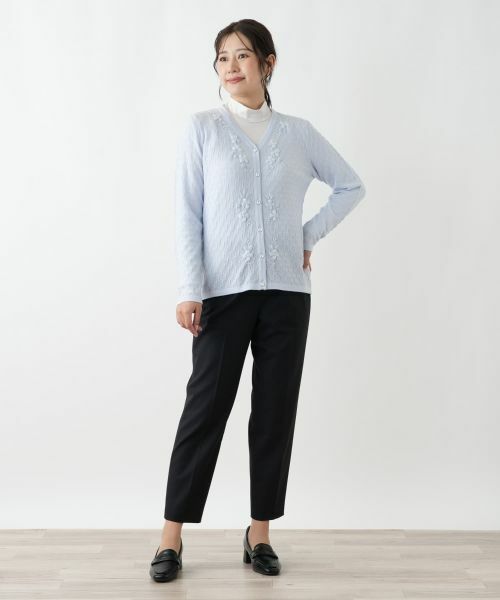 Leilian / レリアン カーディガン・ボレロ | 刺繍Vラインカーディガン【CORSINI & PROTI】 | 詳細7