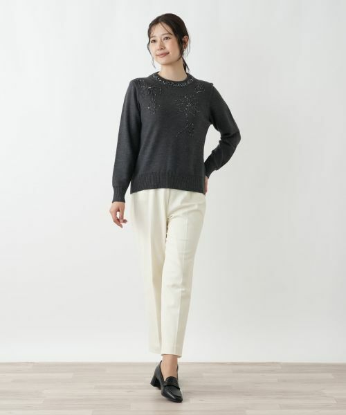 Leilian / レリアン ニット・セーター | 刺繍クルーネックニット【CORSINI & PROTI】 | 詳細1