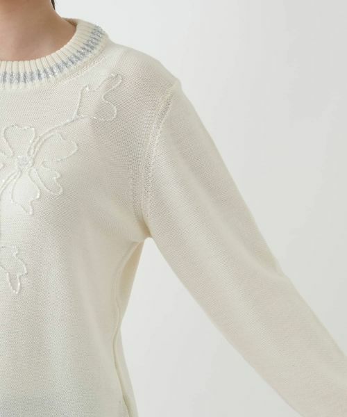 Leilian / レリアン ニット・セーター | 刺繍クルーネックニット【CORSINI & PROTI】 | 詳細12