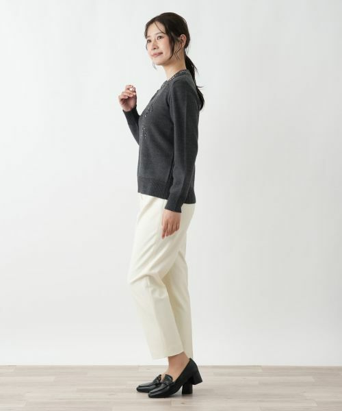 Leilian / レリアン ニット・セーター | 刺繍クルーネックニット【CORSINI & PROTI】 | 詳細2