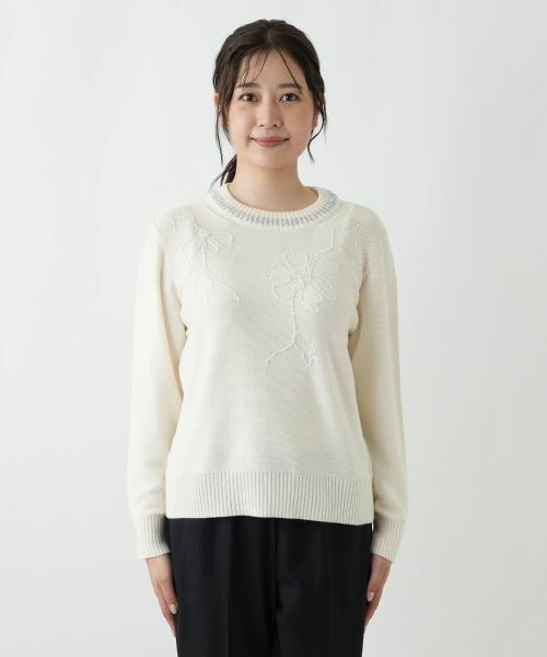 Leilian / レリアン ニット・セーター | 刺繍クルーネックニット【CORSINI & PROTI】 | 詳細7
