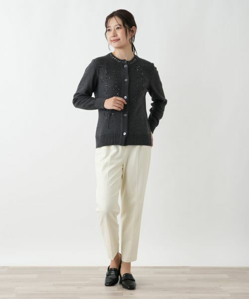 Leilian / レリアン カーディガン・ボレロ | 刺繍クルーネックカーディガン【CORSINI & PROTI】 | 詳細1