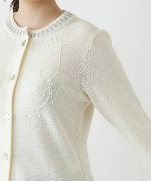 Leilian / レリアン カーディガン・ボレロ | 刺繍クルーネックカーディガン【CORSINI & PROTI】 | 詳細12