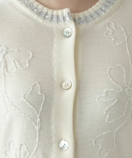 Leilian / レリアン カーディガン・ボレロ | 刺繍クルーネックカーディガン【CORSINI & PROTI】 | 詳細14