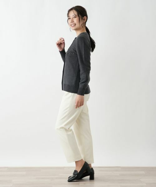 Leilian / レリアン カーディガン・ボレロ | 刺繍クルーネックカーディガン【CORSINI & PROTI】 | 詳細2