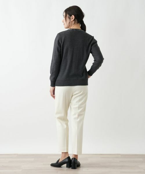 Leilian / レリアン カーディガン・ボレロ | 刺繍クルーネックカーディガン【CORSINI & PROTI】 | 詳細3