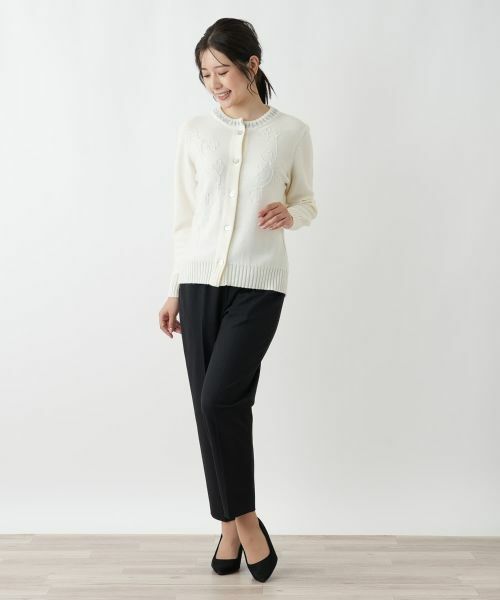 Leilian / レリアン カーディガン・ボレロ | 刺繍クルーネックカーディガン【CORSINI & PROTI】 | 詳細4