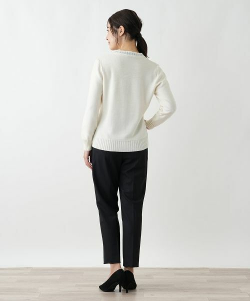 Leilian / レリアン カーディガン・ボレロ | 刺繍クルーネックカーディガン【CORSINI & PROTI】 | 詳細6