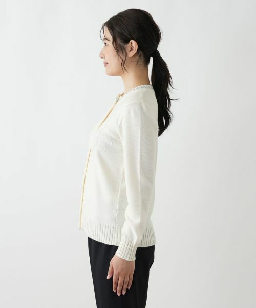 Leilian / レリアン カーディガン・ボレロ | 刺繍クルーネックカーディガン【CORSINI & PROTI】 | 詳細8