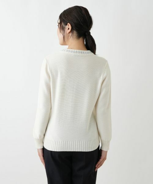 Leilian / レリアン カーディガン・ボレロ | 刺繍クルーネックカーディガン【CORSINI & PROTI】 | 詳細9