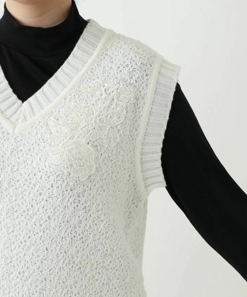 Leilian / レリアン テーラードジャケット | 刺繍Vネックニットベスト【CORSINI & PROTI】 | 詳細12