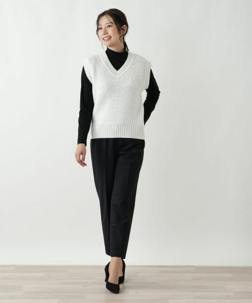 Leilian / レリアン テーラードジャケット | 刺繍Vネックニットベスト【CORSINI & PROTI】 | 詳細4