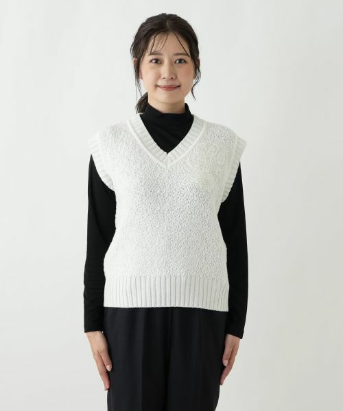 Leilian / レリアン テーラードジャケット | 刺繍Vネックニットベスト【CORSINI & PROTI】 | 詳細7